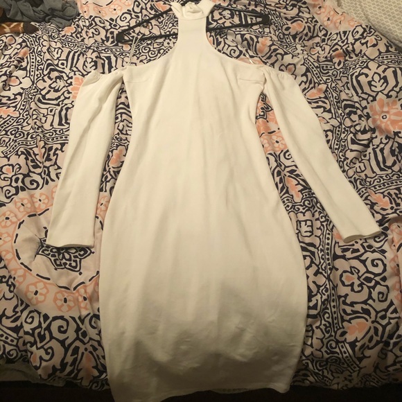 ASOS High Neck Cold Shoulder Bodycon Dress - Picture 3 of 4